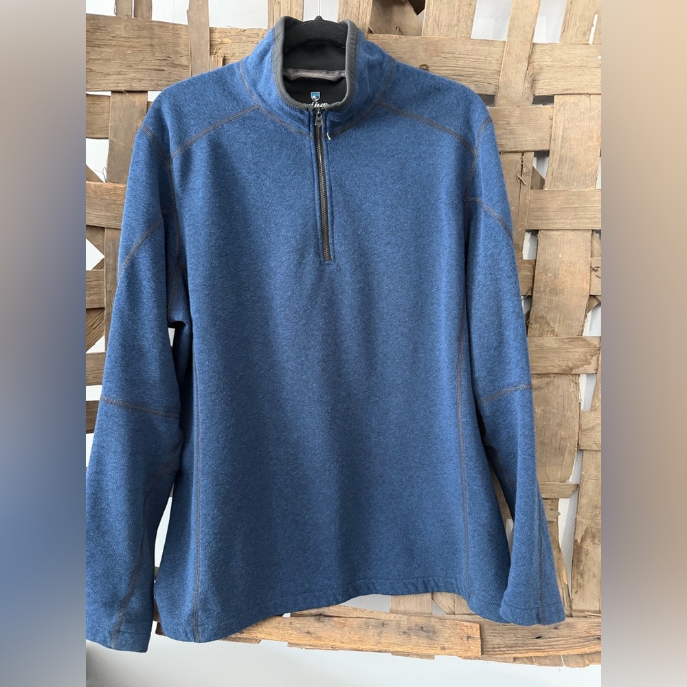 Kuhl Men’s 1/4 Zip Fleece Sweater. Size L. Color Bright Navy.